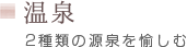 温泉 2種類の源泉を愉しむ